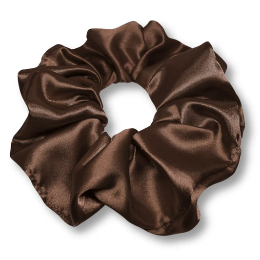 Brown Silk Oversized Scrunchie