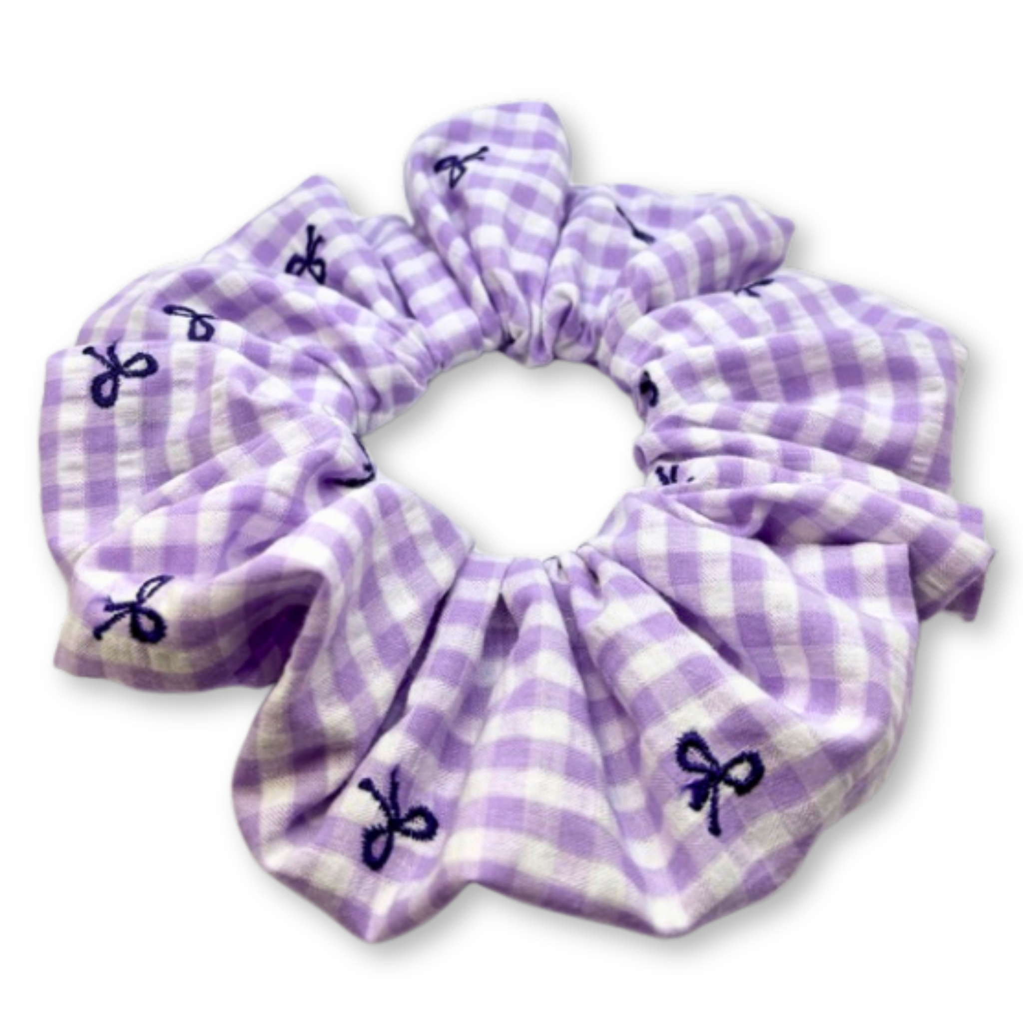 Purple Bow Gingham Scrunchie – Enchanted Scrunch