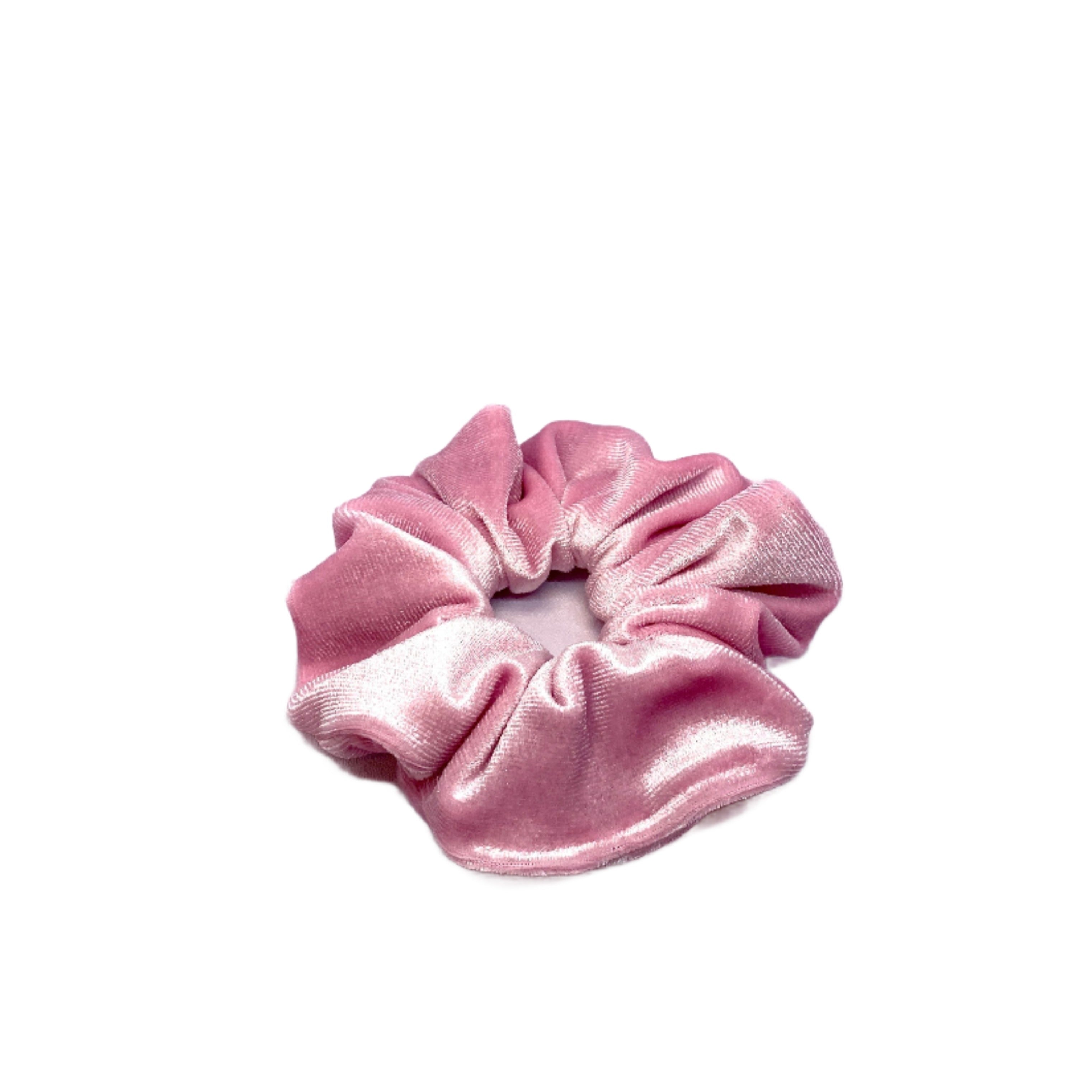 Mini Pink Velvet Scrunchie