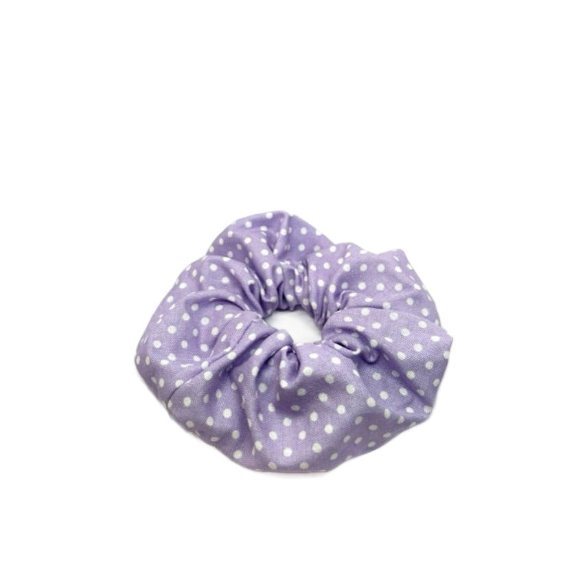 Mini Purple Dotted Scrunchie
