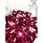 Load image into Gallery viewer, Paw Print Red Buffalo Christmas Scrunchie

