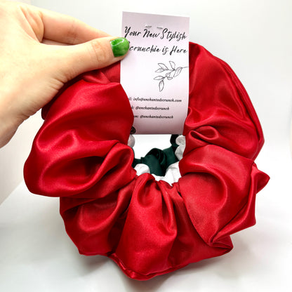 Christmas Silk Scrunchie Trio