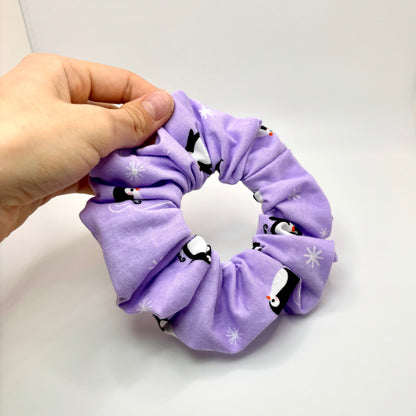 Mini Purple Penguin Christmas Scrunchie