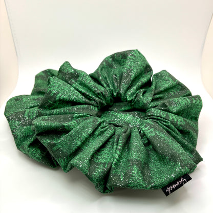 Glitter Pine Tree Christmas Scrunchie