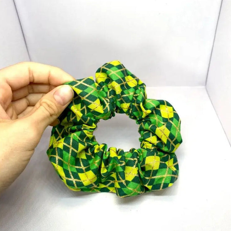 Mini Glitter Plaid St Patrick's Scrunchie Enchanted Scrunch