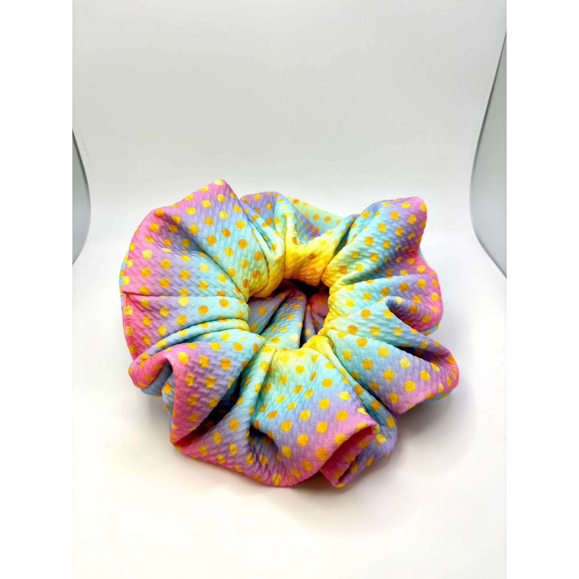 Gold Dot Ombre Rainbow Bullet Scrunchie enchantedscrunch