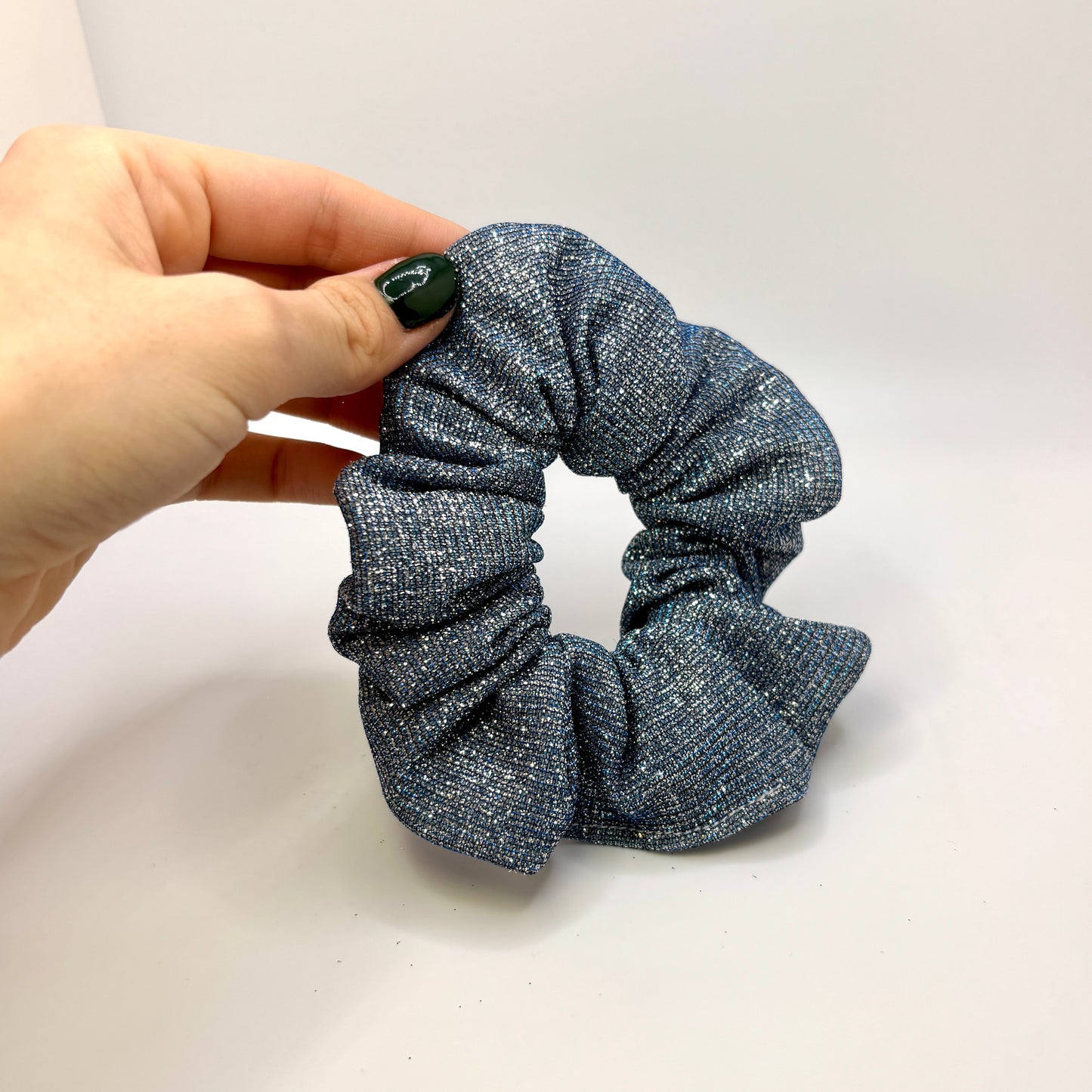 Mini Navy Blue Sparkle Scrunchie