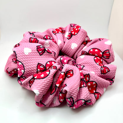 Pink Candy Valentine's Day Bullet Scrunchie