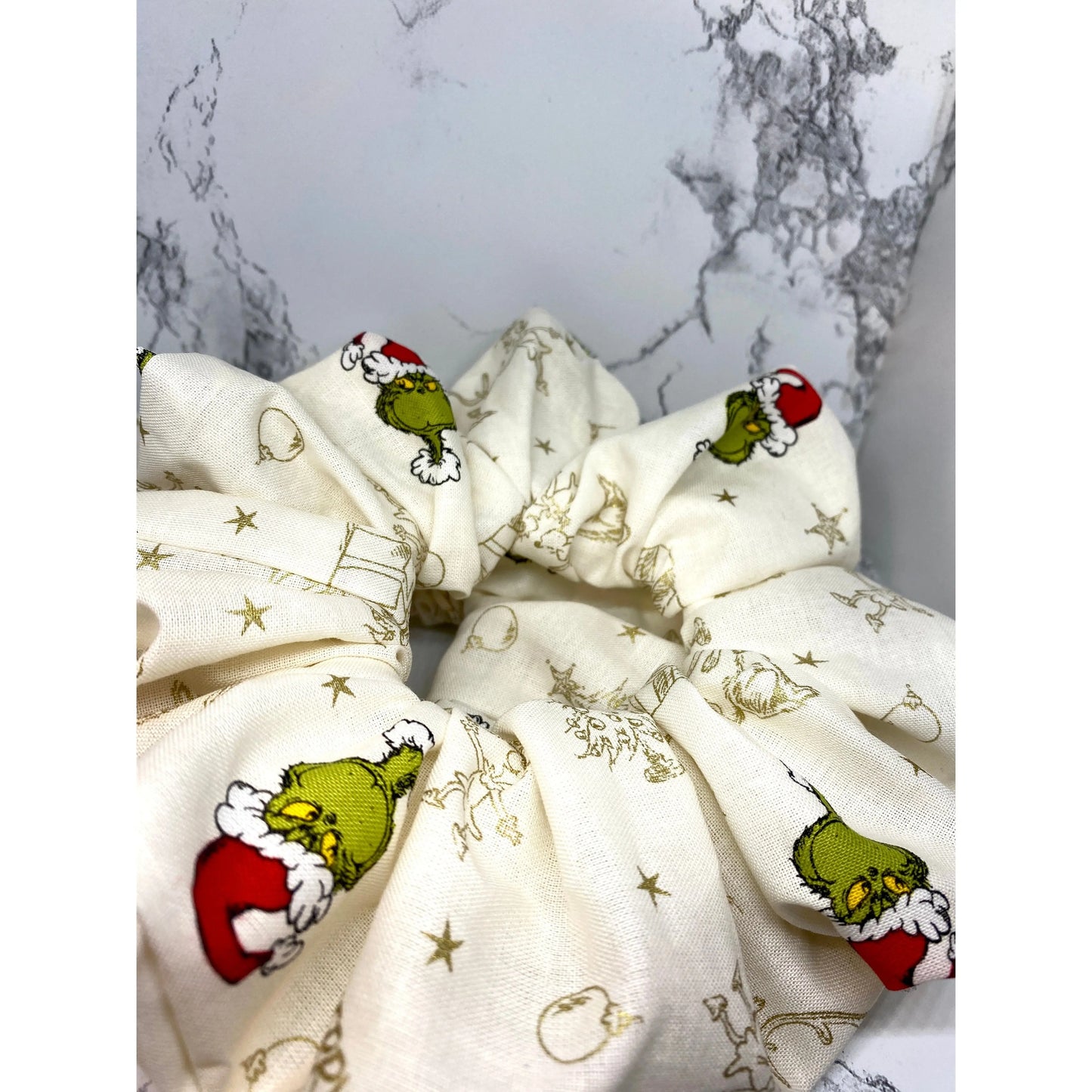 Gold Grinch Christmas Scrunchie Enchanted Scrunch