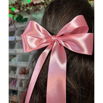 Pink Silk Valentine's Day Double Long Bow