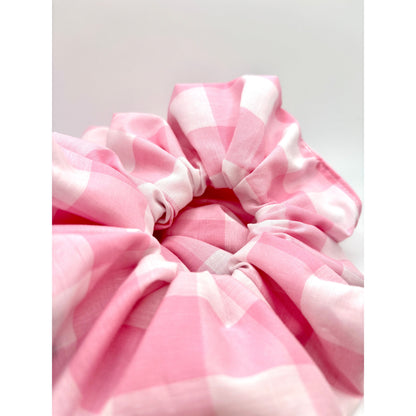 Pink Plaid Spring Scrunchie