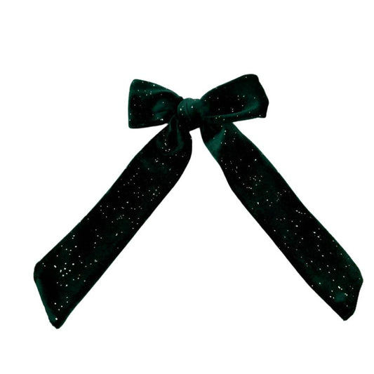 Green Sparkle Velvet Christmas Bow