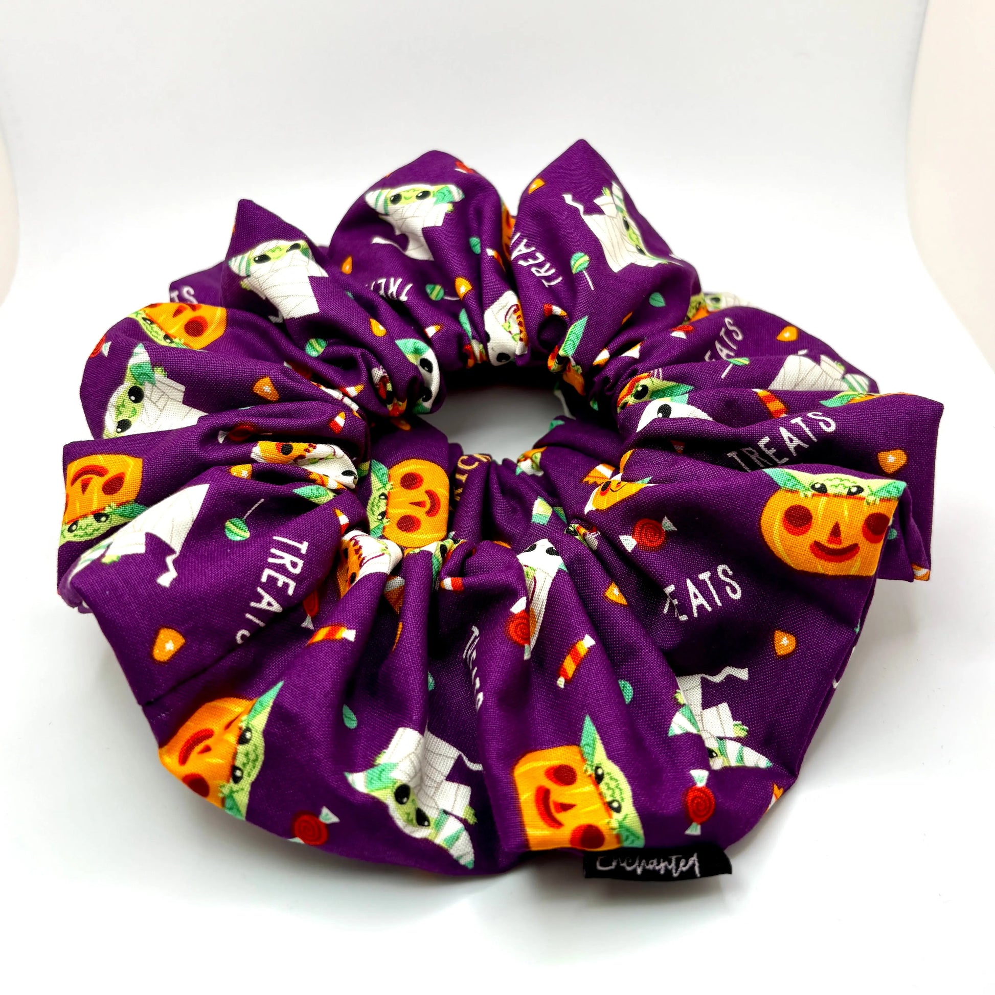 Purple Baby Yoda Halloween Scrunchie Enchanted Scrunch