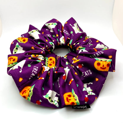 Purple Baby Yoda Halloween Scrunchie Enchanted Scrunch