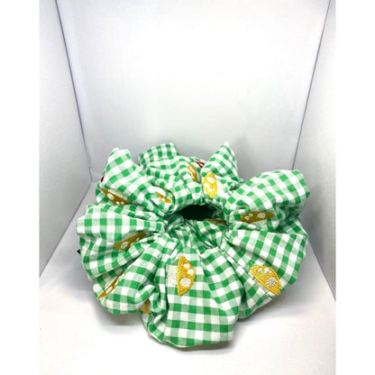 Green Plaid Mushroom Scrunchie Enchanted Scrunch