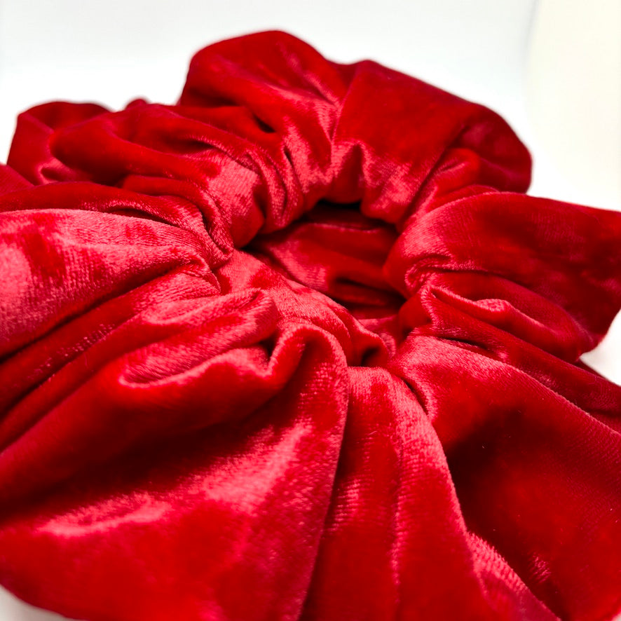 Red Christmas Crushed Velvet Scrunchie