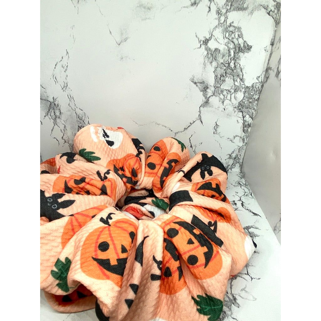 Pumpkin Bat and Skull Halloween Bullet Scrunch Enchanted Scrunch