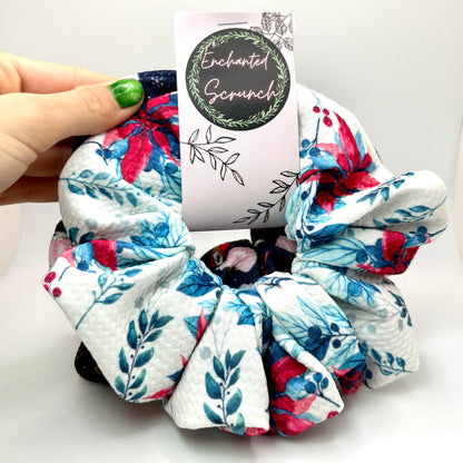 Poinsettia and Hot Cocoa Christmas Set Scrunchie