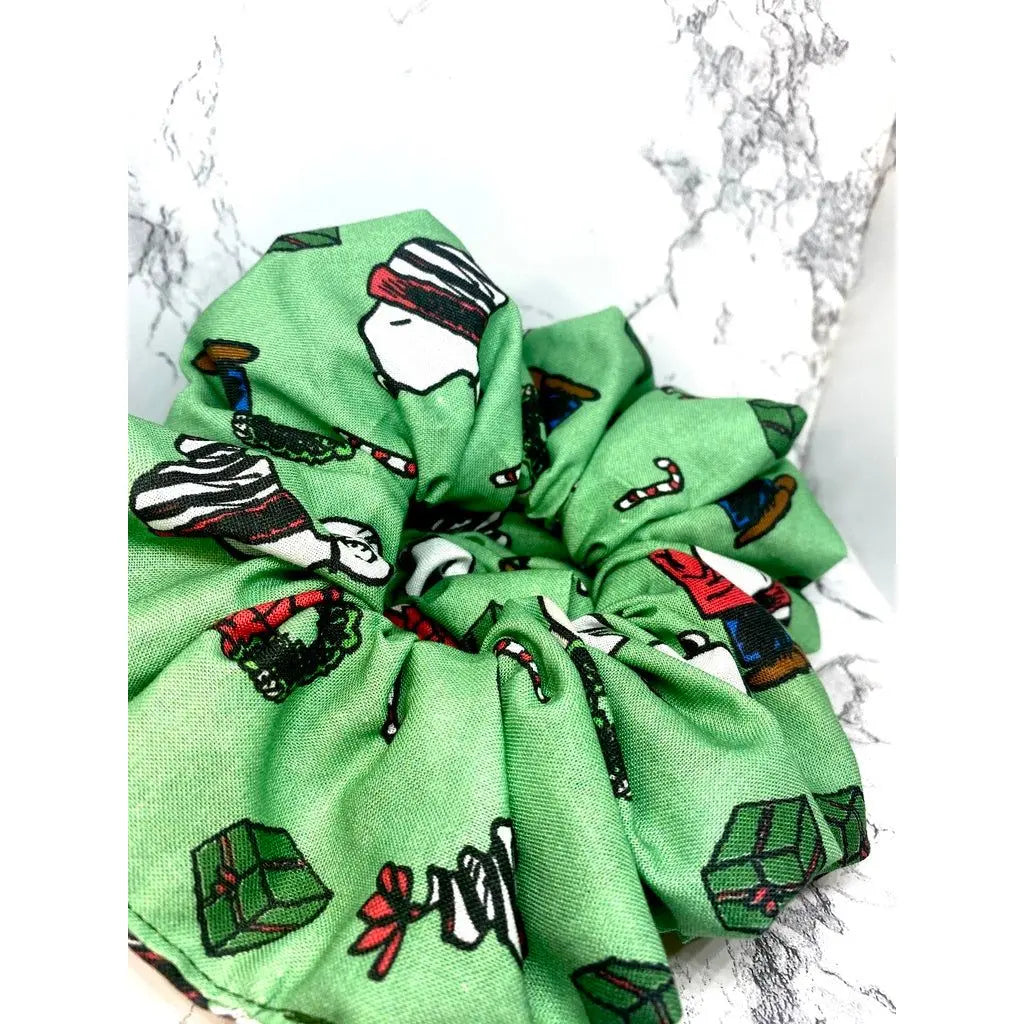 Green Christmas Snoopy Scrunchie Enchanted Scrunch