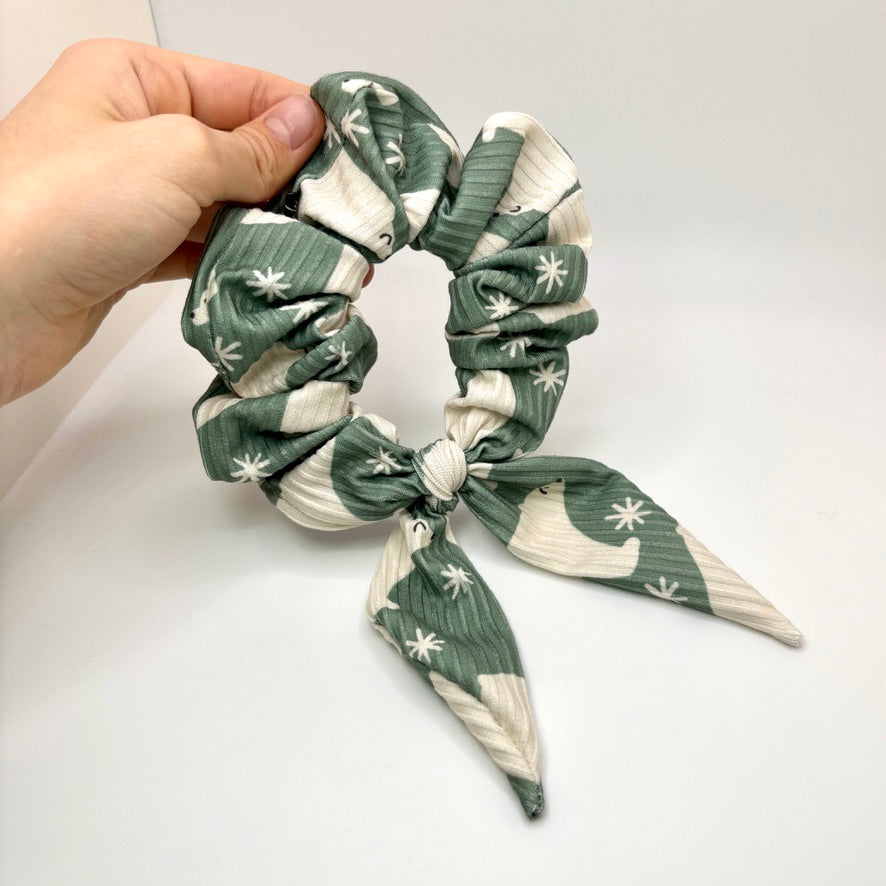 Mini Mint Polar Bear Tie Scrunchie