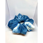 Load image into Gallery viewer, Dark Blue Tie Dye Ribbed Scrunchie
