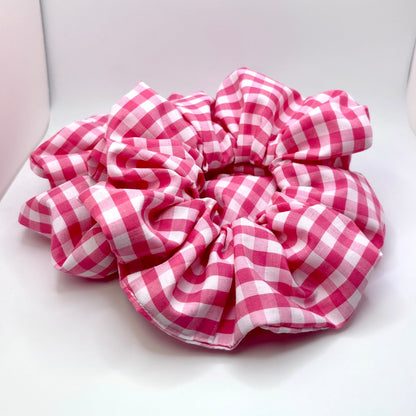 Pink Gingham Valentine's Day Scrunchie