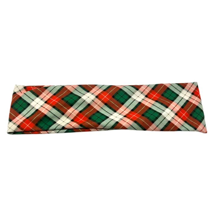 Green and Red Plaid Christmas Headband Enchanted Scrunch