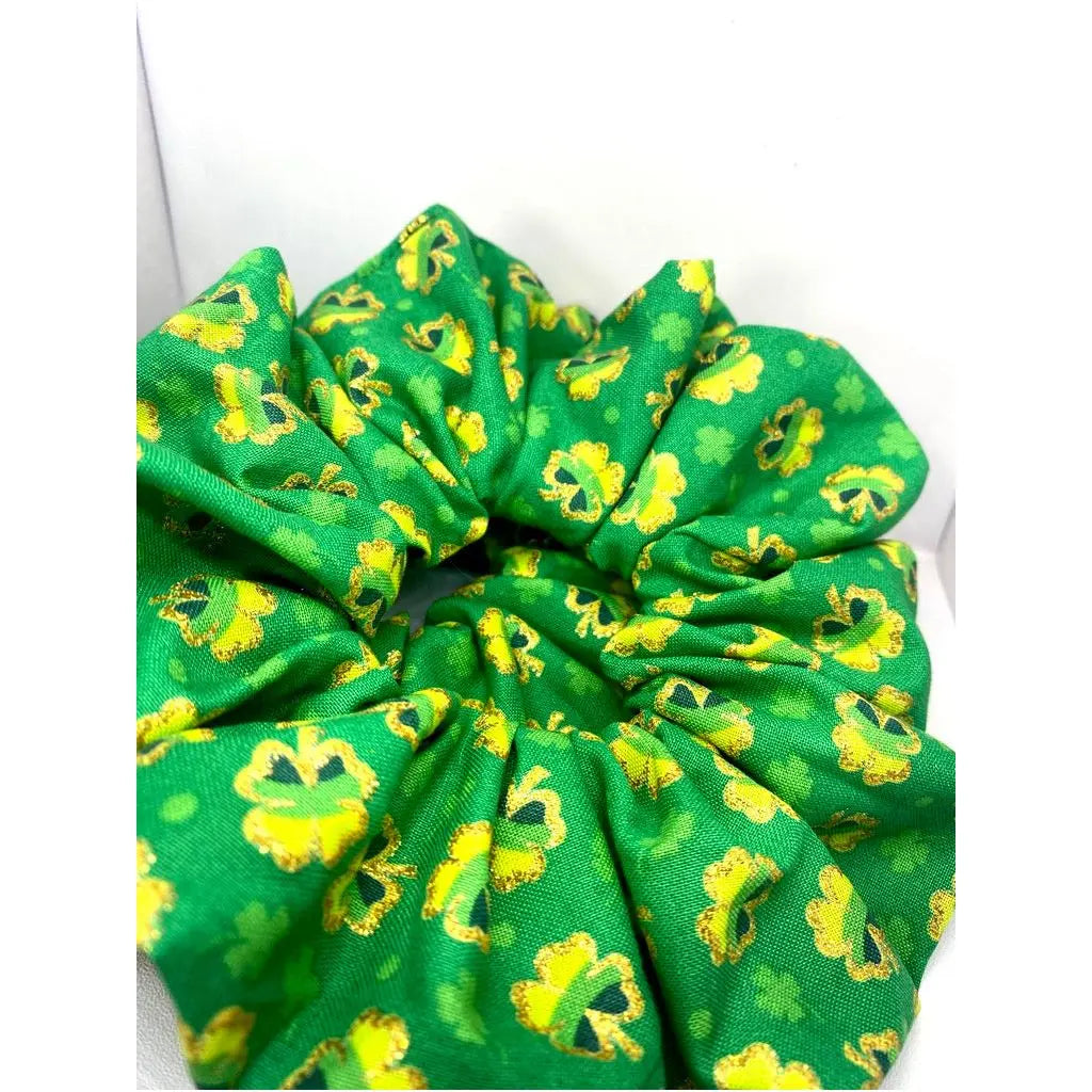 Glitter Shamrocks St Patrick's Scrunchie Enchanted Scrunch