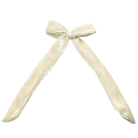 Ivory Crushed Velvet Christmas Bow