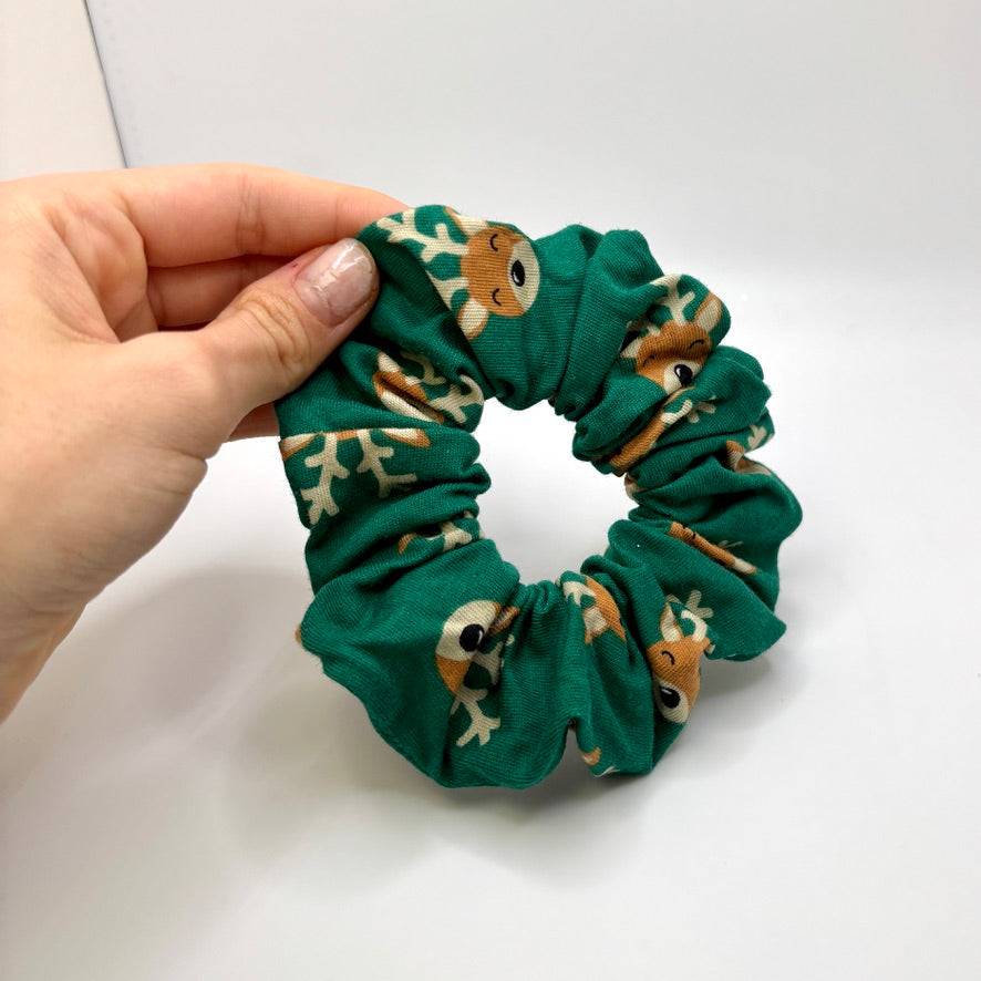Mini Green Reindeer Scrunchie