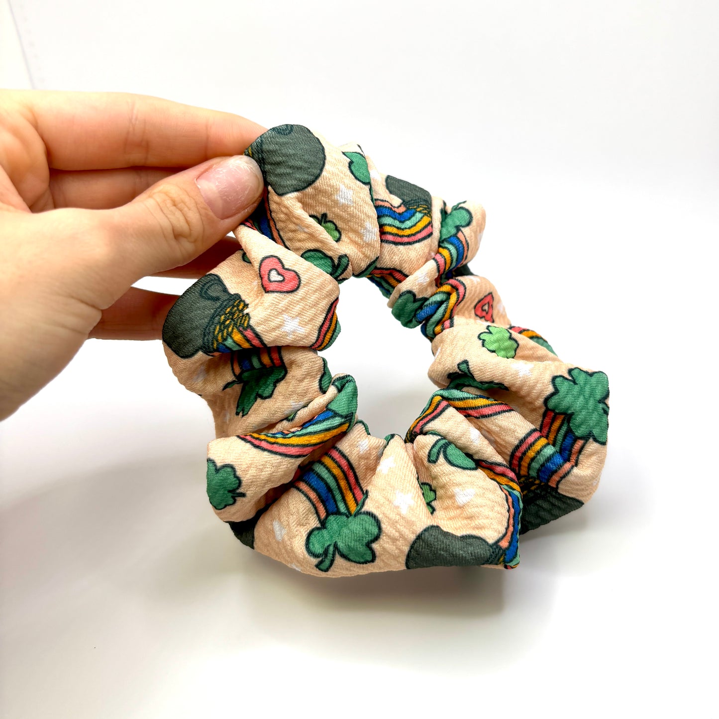 Mini Rainbows and Gold St Patrick's Bullet Scrunchie