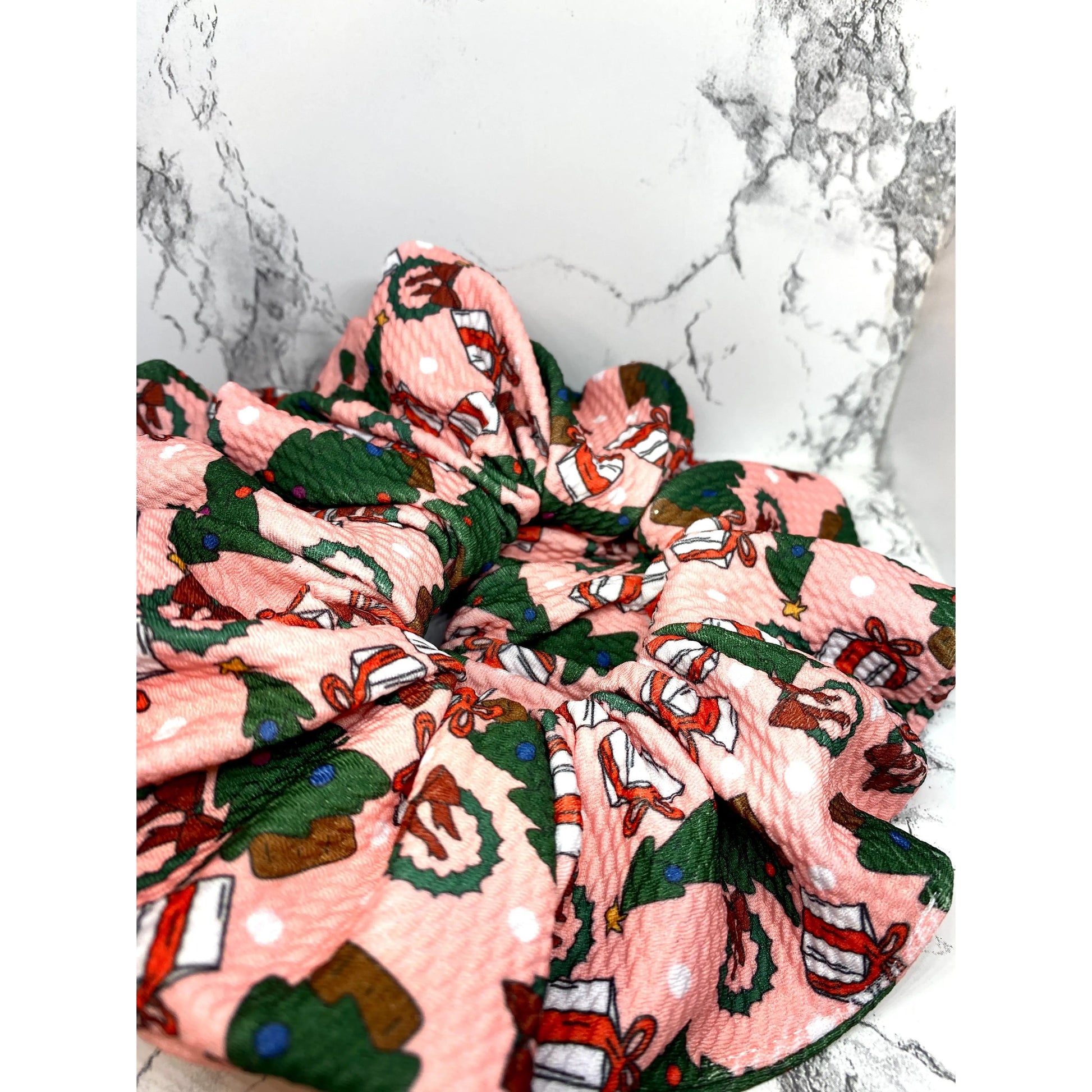 Pink Christmas Tree Bullet Scrunchie Enchanted Scrunch