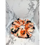 Load image into Gallery viewer, Pumpkin Bat and Skull Halloween Bullet Scrunch
