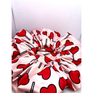 Heart Lollipop Valentine's Day Scrunchie
