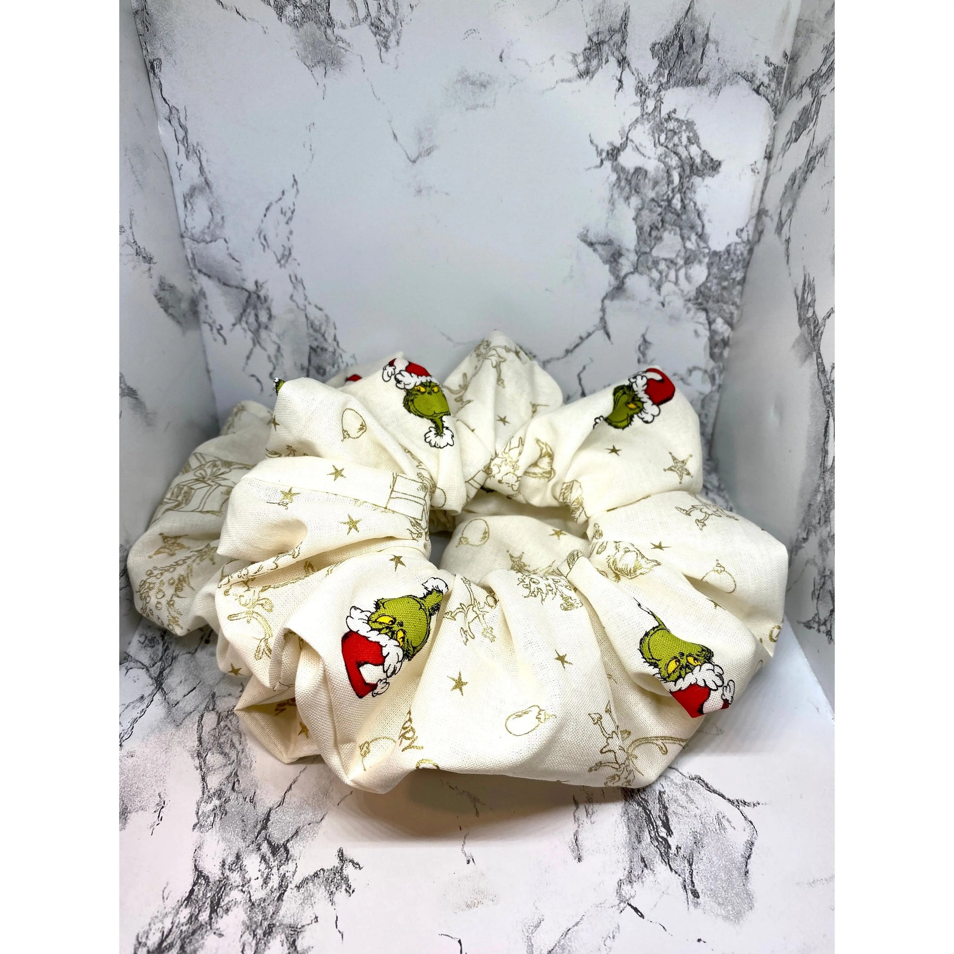 Gold Grinch Christmas Scrunchie Enchanted Scrunch