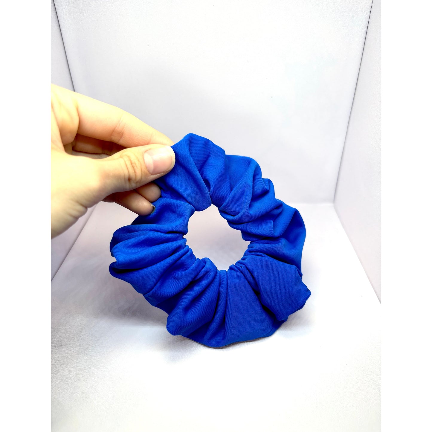 Mini Royal Blue Spandex Scrunchie