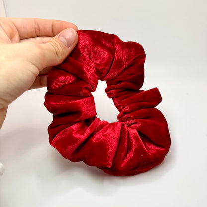 Mini Red Crushed Velvet Scrunchie