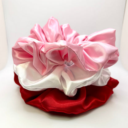 Valentine's Day Silk Scrunchie Trio