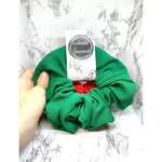 Load image into Gallery viewer, Green and Red Bullet Christmas Scrunchie Set
