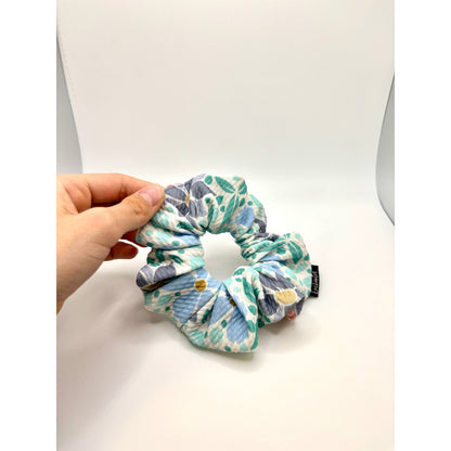 Mini Blue Floral Spring Bullet Scrunchie