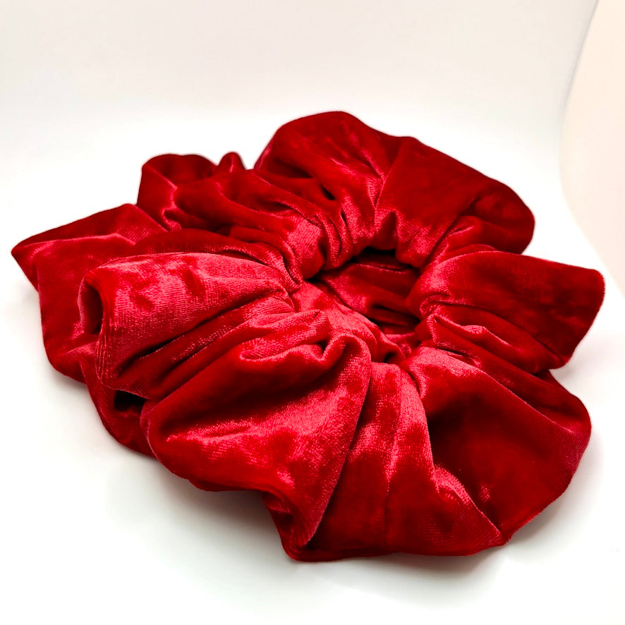 Red Christmas Crushed Velvet Scrunchie