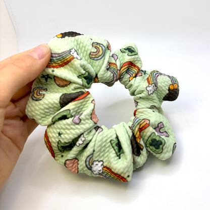 Mini Pastel Green Lucky Charm Bullet Scrunchie