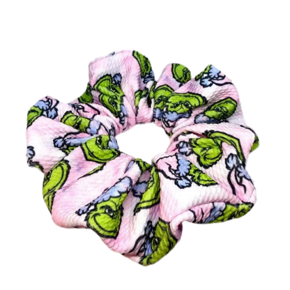 Pink Grinch Bullet Scrunchie