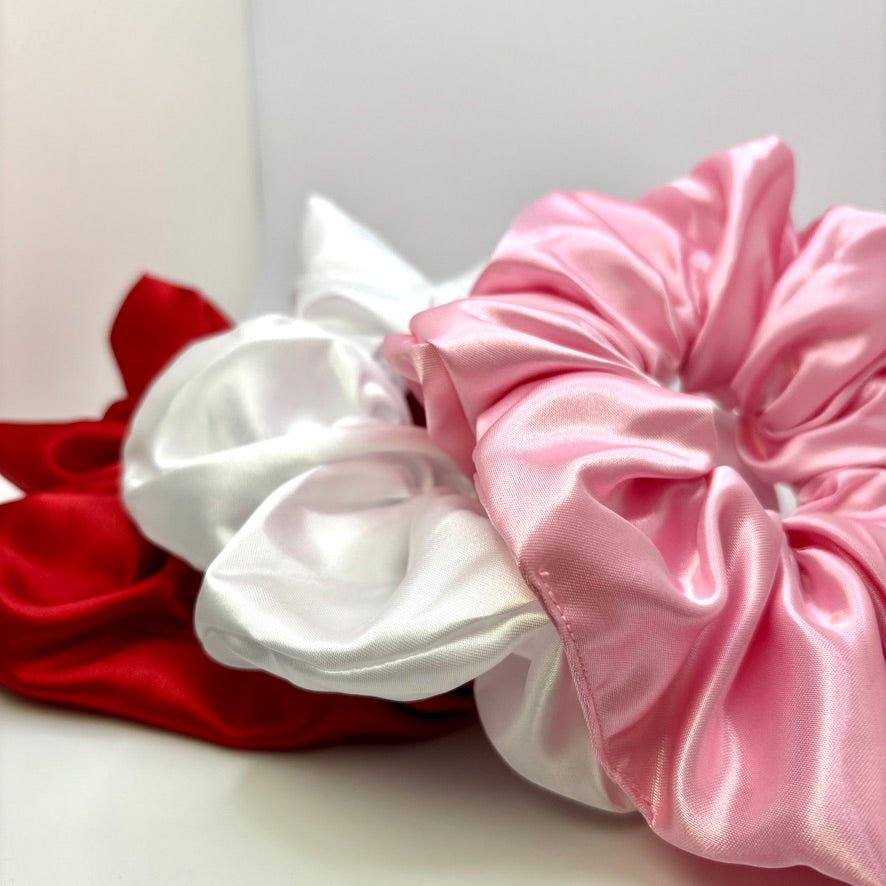 Valentine's Day Silk Scrunchie Trio