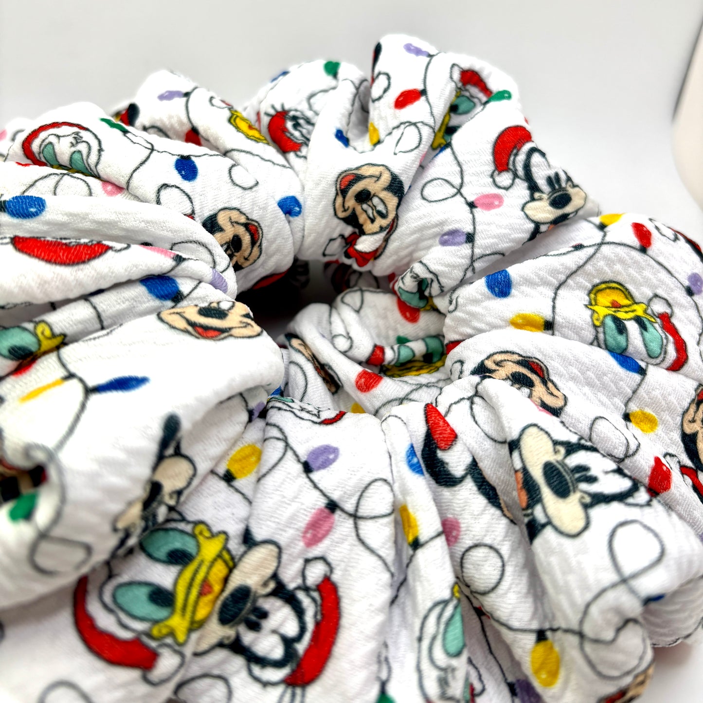 White Christmas Lights Mickey Bullet Scrunchie