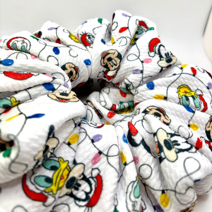 White Christmas Lights Mickey Bullet Scrunchie