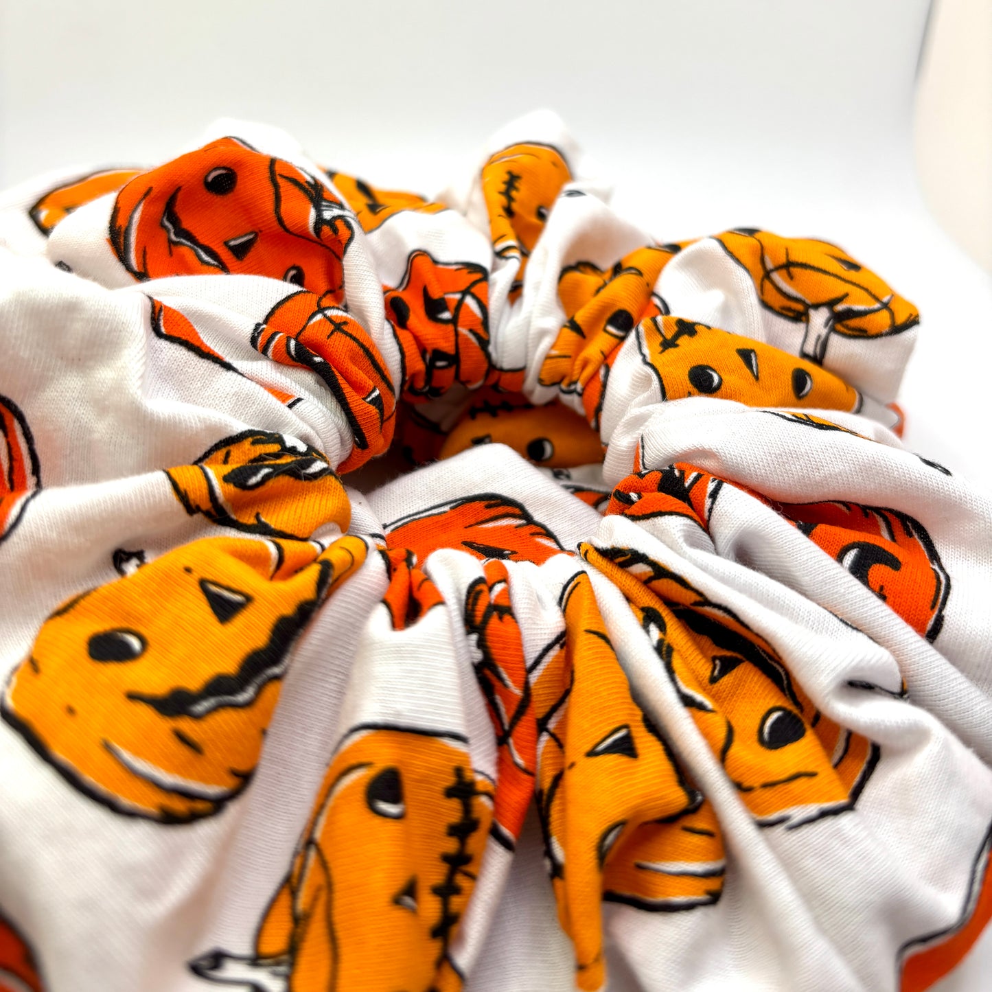 White Pumpkin Halloween Scrunchie