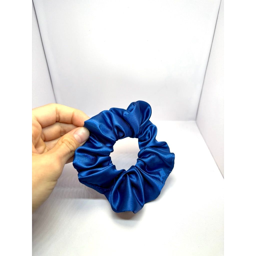 Mini Royal Blue Silk Scrunchie