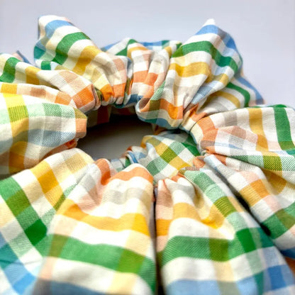 Blue & Orange Plaid Scrunchie Enchanted Scrunch