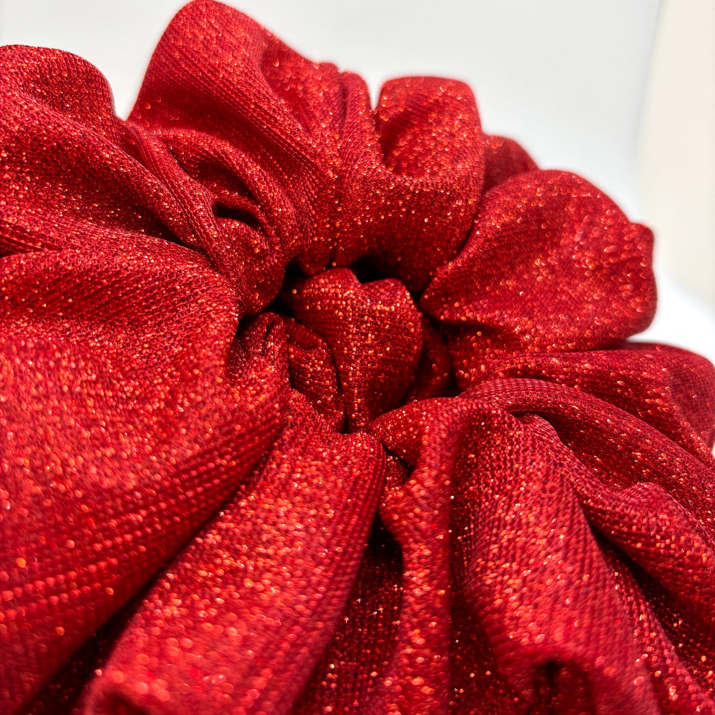 Bright Red Sparkle Scrunchie